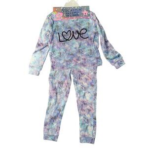 Girls 2-Piece Tie-Dye Love Print Top & Joggers Set Size 6
